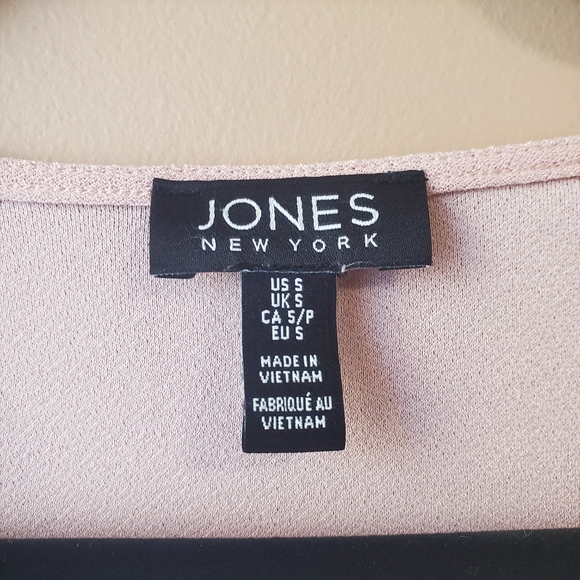 JONES NEW YORK Blush Pink Faux Wrap Blouse Top w Drape Neckline - Picture 2 of 12